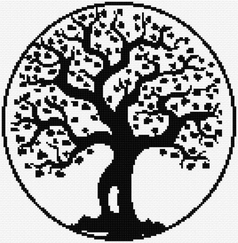 free chart tree of life cross stitch - want to paint this too Free Cross Stitch Designs, Celtic Cross Stitch, Cross Stitch Pattern Maker, Free Cross Stitch Charts, Nature Cross Stitch, Cross Stitch Tree, Learn Embroidery, Chart Design, Cross Stitch Patterns Free