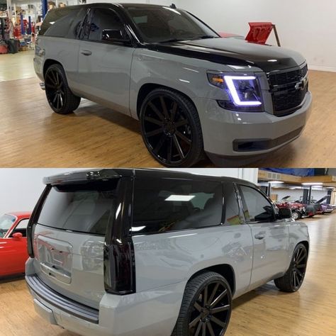 Black Suburban With Rims, 2002 Chevy Suburban Custom, 2015 Chevy Tahoe, Chevy Tahoe Blacked Out, Denali Truck, 2007 Chevrolet Tahoe, Best Suv Cars, 2014 Chevy Tahoe, Gta 6