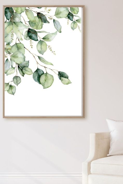 Greenery Wall Art, Greenery Wall, Watercolor Greenery, Watercolor Paintings For Beginners, Diy Watercolor Painting, Watercolour Inspiration, Watercolor Flower Art, 수채화 그림, Plant Painting