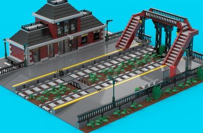 LEGO IDEAS - Product Ideas - Classic Train Station Lego Train Station, Lego Station, Lego Train Tracks, Lego City Train, Lego Crafts, Minecraft Village, Lego Town, Lego Train, Construction Lego