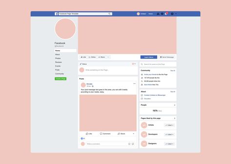 Facebook Page Mockup, Facebook Profile Template, Facebook Page Template, Facebook Mockup, Freelance Business Card, Facebook Cover Photo Template, Facebook Template, Facebook Templates, Facebook Post Template