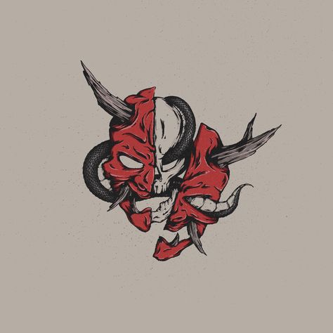 Oni mask illustrations - @austin_moncada #oni #illustration #austinoncada #japanesestyle #japaneseink #japan #artist #artistsoninstagram #artcreative #mask #skulltattoos #skull #skullandbones Cracked Oni Mask Tattoo, Oni Illustration, Oni Mask Drawing, Mascara Oni, Oni Art, Oni Mask Tattoo, Mask Logo, Oni Tattoo, Painless Tattoo