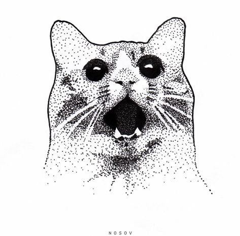 Dotwork Cat Tattoo, Cat Dot Art, Dotwork Tattoo Design, Dotwork Art, Pointalism Art, Cat Tattoo Ideas, Circle Tattoos, Dot Tattoos, Micro Needle