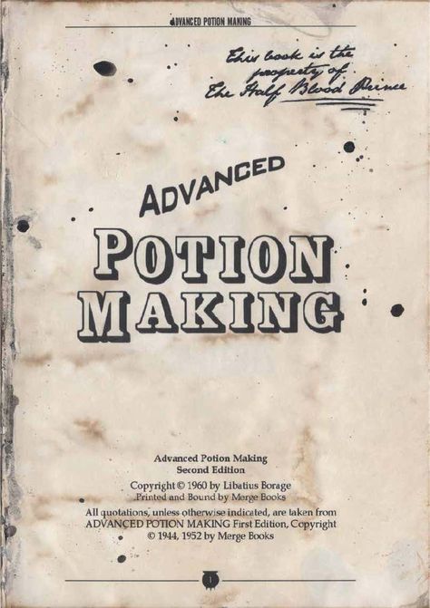 Potion Making Harry Potter, Harry Potter Book Covers Printable, Advanced Potion Making, Harry Potter Spell Book, Poster Harry Potter, Harry Potter Scrapbook, Harry Potter Journal, Harry Potter Book Covers, Classe Harry Potter