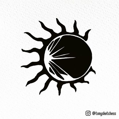 A symbol in the Witcher Universe. Kids who are born under an Eclipse are said to be cursed. Sun Summoner Symbol, Eclipse Symbol, The Witcher Symbol, Horror Jewelry, Witcher Tattoo, Witcher Art, Magic Symbols, Random Ideas, A Symbol