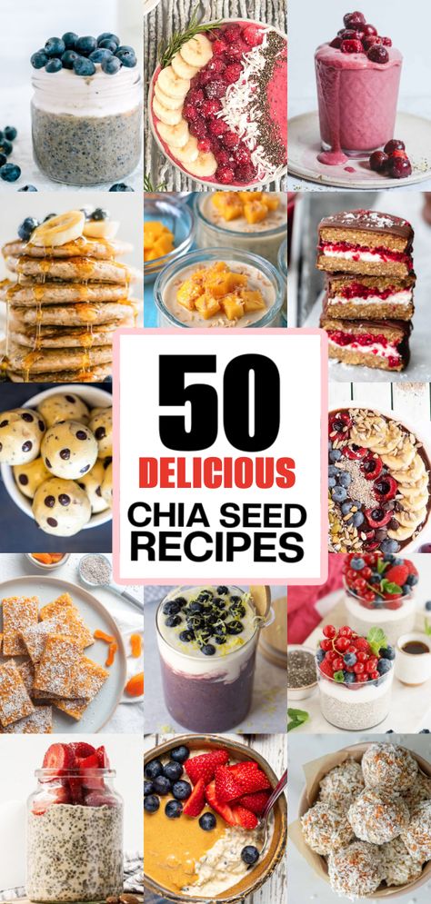 50 Delicious Vegan Recipes Using Chia Seeds! Eating vegan doesn’t have to mean sacrificing flavor. Chia seeds are a great option for vegan recipes because they are packed with protein, fiber, calcium, zinc, and omega-3 fatty acids. Recipes That Use Chia Seeds, Chia Seed And Yogurt Recipes, Recipes Using Chia Seeds, Chia Seed Desserts, Chia Seed Recipe, How To Eat Chia Seeds, Recipes With Chia Seeds, Chia Seeds Recipes, Chai Drinks