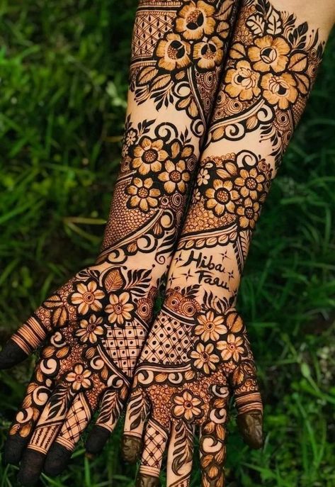 Kafif Design Full Hand, Floral Bridal Mehndi Designs, 3d Mehendi Designs, Arbic Mendhi Design, 3d Mehndi Design, Kafif Design, Floral Mehendi Designs, Latest Mehndi Designs Wedding, Arabic Bridal Mehndi Designs