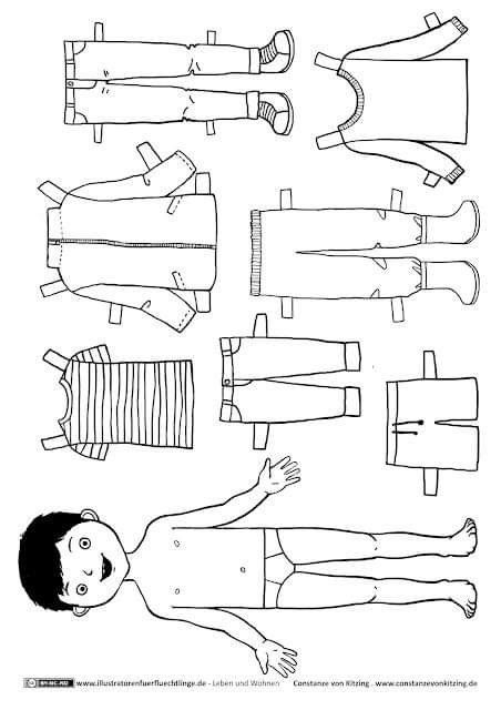 Paper Doll Making, Fun Worksheets For Kids, Paper Doll Printable Templates, Paper Dolls Clothing, Paper Doll Template, Fun Worksheets, English Activities, Paper Dolls Printable, Preschool Learning Activities