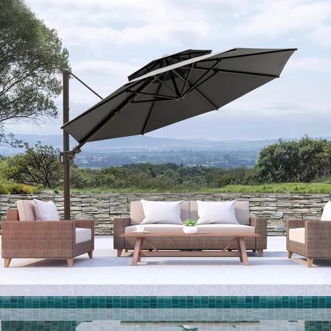 Sol 72 Outdoor™ Aguayo 138'' Cantilever Umbrella | Wayfair Pool Umbrella, Cantilever Patio Umbrella, Offset Umbrella, Cantilever Umbrella, Chaise Lounges, Family Bonding, Outdoor Umbrella, Patio Umbrellas, Outdoor Oasis