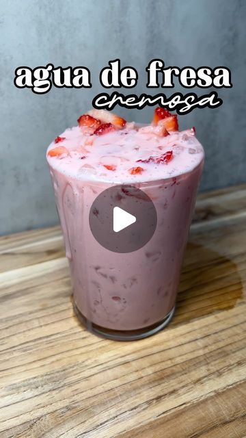 7K views · 1.8K likes | anabelle on Instagram: "agua de fresa cremosa 😋🍓🥛🩷 so creamy and delicious!  ingredients: - 2lbs strawberries  - 2 cups water - 3 tbsp sugar - 1 can condensed milk - 2 cups whole milk - chopped strawberries for garnish  directions: - add strawberries, water and sugar in the blender. blend until smooth then add 1 can of sweetened condensed milk. blend again until fully incorporated - add to a pitcher and in the same blender add 2 cups of milk. shake the blender around to catch any excess left behind - pour milk into pitcher and mix well - serve with strawberries and enjoy! ✨  #aguafresca #aguadefresa #aguadefresasconcrema #drinks #drinkrecipes #strawberrymilk #bebidas #summerrecipe #sweettooth #recipeshare #recipevideo #recipeideas #recipereels #reels #reelsinsta Strawberry Fresca Crema, Strawberry Agua Fresca Recipe, Agua Fresca Recipe, Mexican Drinks, Milk Smoothie, Strawberry Juice, Agua Fresca, Milk Shake, Strawberry Milk