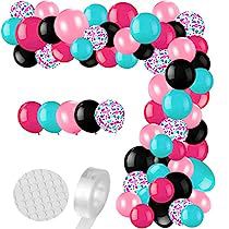 80s 90s Theme Party, Light Pink Birthday Party, Black Balloon Garland, 90s Theme Party Decorations, Light Pink Birthday, Bachelorette Disco, Music Theme Birthday, 90s Theme Party, Balloons For Birthday