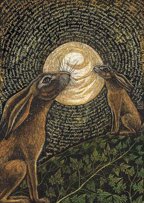 Hare Pictures, Folk Horror, Hare Painting, Gothic Images, Hare Print, Lapin Art, Jack Rabbit, Rabbit Art, Bunny Art