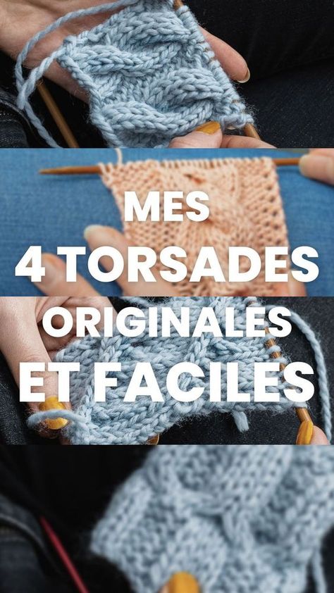 Tu souhaites tricoter des torsades originales et faciles ? C'est parfois difficile de trouver des torsades qui sortent de l'ordinaire. 🥨 Dans ce tuto tricot vidéo, je te propose de tricoter 4 torsades faciles et qui vont te changer de la traditionnelle torsade croisée à gauche ou torsade croisée à droite ! 🤩 Diy Couture, Crochet Techniques, Free Knitting, Knit Patterns, To Do List, Crochet Hats, Bible, Couture, Sewing