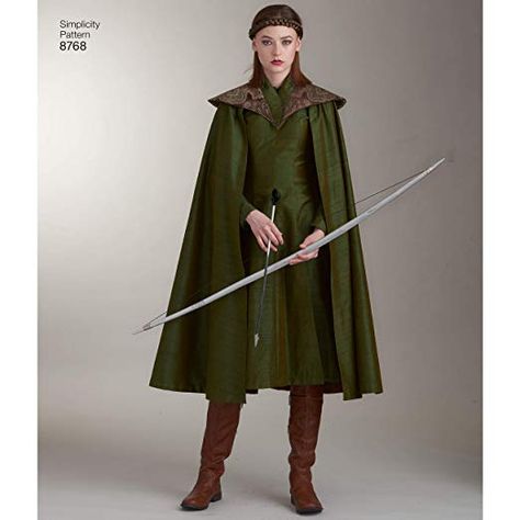 Amazon.com: Simplicity 8768 Women's Fantasy Cosplay Cloak Dress Sewing Pattern, Sizes 6-14: Gateway Medium Length Dresses, Medieval Cosplay, Costume Sewing Patterns, Different World, Costume Patterns, Medieval Clothing, Miss Dress, Fantasy Costumes, Simplicity Sewing