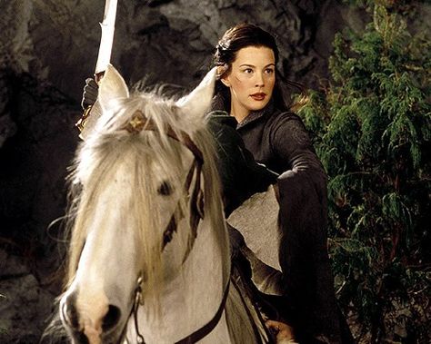 I know she didn't do this in the book, but the part they gave her in the movie is seriously my favorite. Arwen Undomiel, Lord Of The Ring, Horse Star, Powerpoint Ideas, Bilbo Baggins, The Two Towers, Fellowship Of The Ring, Liv Tyler, Jrr Tolkien