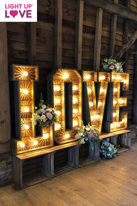 Diy Light Up Letters, Light Letters Diy, Something Borrowed Wedding, Wedding Seating Chart Display, Party Rental Ideas, Diy Marquee Letters, Rustic Love, Cocktail Wedding Reception, Rustic Letters