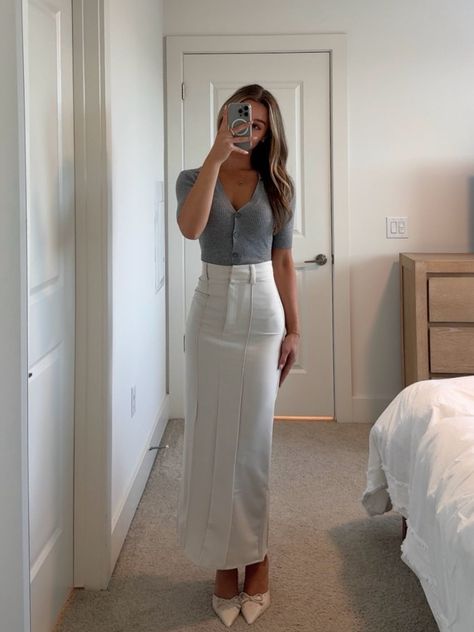 ROWAN BONE MIDI SKIRT curated on LTK Corporate Girl, College Outfit, Fit Check, How To Look Classy, College Outfits, Work Outfit, Work Wear, Midi Skirt, Nordstrom