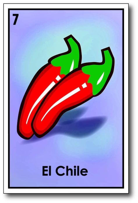 Today's Lotería Card: El Chile! Chiles give most Hispanic food its amazing flavor and can vary in spice from the Poblano to the Habenero! Loteria Cards, Grocery Store Design, Mexican Culture Art, Hispanic Food, Mexican Designs, Hispanic Heritage, Mexican Culture, Mexican Art, Bingo Cards