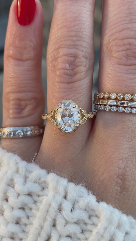 Rachelle: Oval Diamond Engagement Ring with Diamond Twisted Rope Band | Ken & Dana Design Cute Engagement Rings, Future Engagement Rings, Oval Diamond Engagement, Oval Diamond Engagement Ring, Lab Diamond Engagement Ring, Vintage Wedding Band, Ring With Diamond, Dream Engagement Rings, Eternity Wedding Band