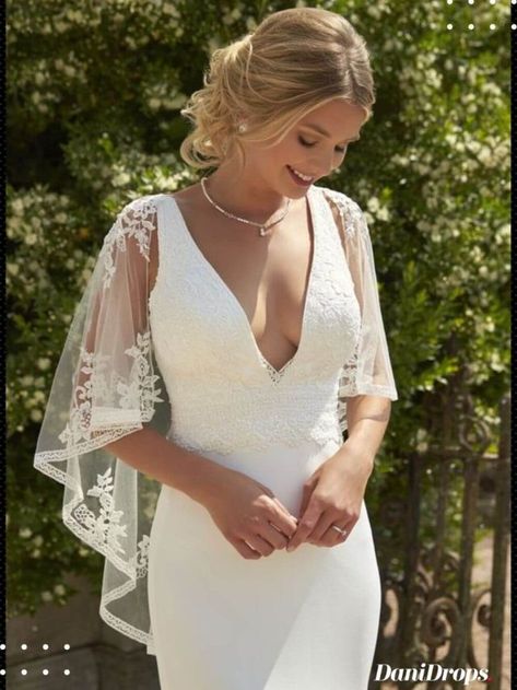 Sleeve Boho Wedding Dress, Civil Wedding Dresses, Gaun Fashion, Fit And Flare Wedding Dress, Dream Wedding Ideas Dresses, Butterfly Sleeve, Formal Dresses For Weddings, فستان سهرة, Plus Size Wedding