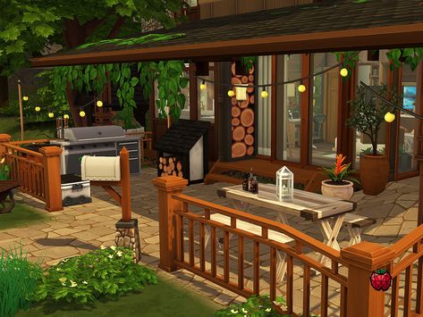 Sims 4 Outdoor Kitchen, Sims Patio, Sims 4 Kitchen, Sims Houses, Micro House, Sims Freeplay, Gaming Decor, Sims 4 Build, Sims Community