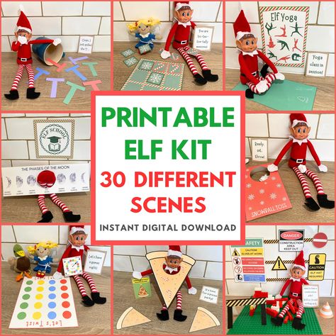 🔴WHAT IS IT?🔴 A complete, all-in-one 'Printable Elf Kit', which includes 30 different elf scenes to choose from. All scenes have been carefully planned and tested, and are certain to bring lots of fun, laughter and magic to your child's Christmas this year.  For each scene, you will receive a set of instructions and the associated printable props, which includes an elf note from your elf. This bundle also includes three bonus documents: a page of blank elf notes, an elf antics calendar and elf Diy Elf On The Shelf Kit, Elf On The Shelf Kits To Sell, Elf Countdown, Elf Scenes, Christmas Elf Ideas, Elf On The Shelves, Elf 2024, Elf Printables, Halloween Advent Calendar