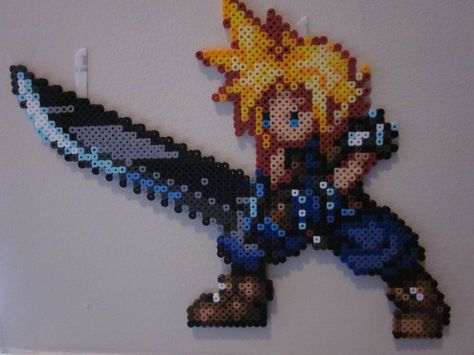 Perler Cloud Strife by DaoineSidhe.deviantart.com on @deviantART Cloud Strife Perler Beads, Cloud Strife Pixel Art, Ff Cloud, Cloud Strife, Perler Bead Art, Perler Patterns, Fuse Beads, Perler Bead Patterns, Perler Bead