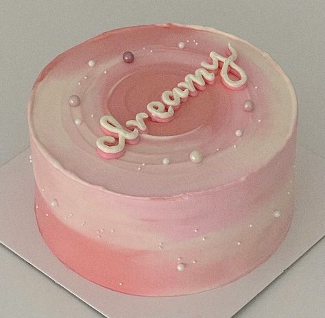 25th Birthday Cakes, Vintage Birthday Cakes, Pastel Cakes, Korean Cake, Pink Birthday Cakes, Simple Cake Designs, Red Cake, Mini Cakes Birthday, Bento Cake