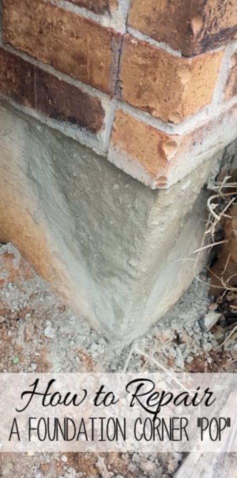 DIY Home Improvement Ideas- Repair A Foundation Corner - Home Repair Ideas, Home Repairs On A Budget, Home Repair Tips, Living Room, Bedroom, Kitchen Repair, Home Improvement, Quick And Easy Home Tips #diy #homeimprovement #diyhome #homerepair Concrete Repair Diy, Patio Repair, Mortar Repair, Brick Repair, House Repair, House Plans Ideas, Home Maintenance Checklist, Tons Of Money, Maintenance Checklist