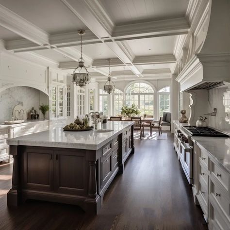 Aesthetic House Kitchen, Gorgeous White Kitchen, Old Money House, Dream House Aesthetic, Dream Kitchens Design, Best Kitchen Designs, Elegant Kitchens, Luxury Kitchen Design, Luxury Kitchens