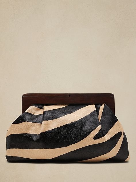 Large Haircalf Clutch | Banana Republic