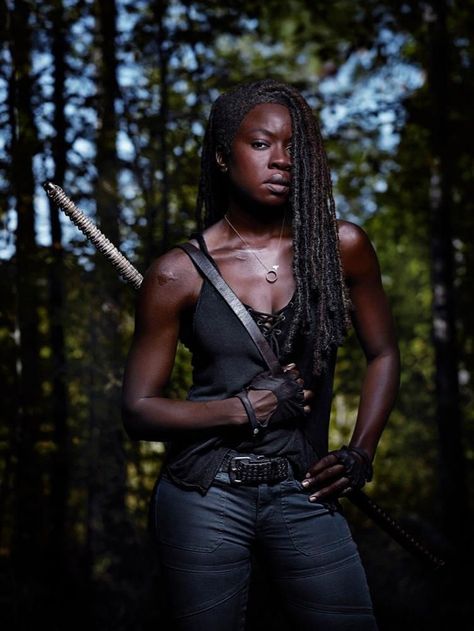 *Michonne / ‘The Walking Dead’ Season 9B Character Portrait* Walking Dead Wallpaper, Rick And Michonne, Danai Gurira, Circus Characters, Melissa Mcbride, Fear The Walking, Carl Grimes, Andrew Lincoln, Fear The Walking Dead