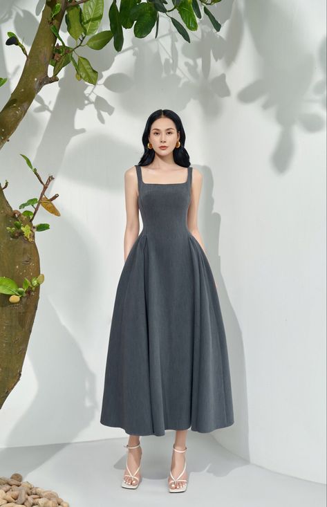 Formal Pregnancy Dresses, Filipiniana Dress, Best Winter Outfits, Elegant Dresses Classy, Grey Midi Dress, Ankle Length Dress, Classy Dress Outfits, Grad Dresses, Evening Dresses Elegant