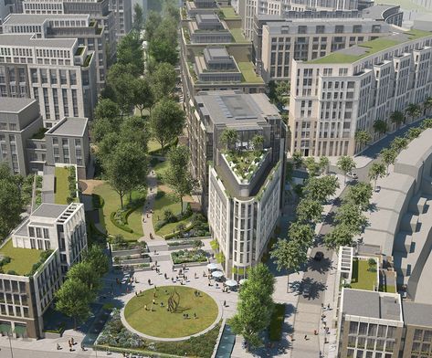 City Skylines Game, Earls Court London, Urban Design Concept, New Urbanism, Earls Court, Urban Design Plan, Urban Landscape Design, City Layout, Elegant Garden