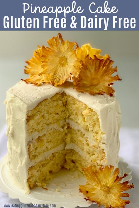 Pineapple Layer Cake Recipe, Pineapple Layer Cake, Crushed Pineapple Cake, Dairy Free Vanilla Cake, Cake Recipes Uk, Pineapple Cake Recipe, Cake Filling Recipes, Pineapple Desserts, Pineapple Chunks