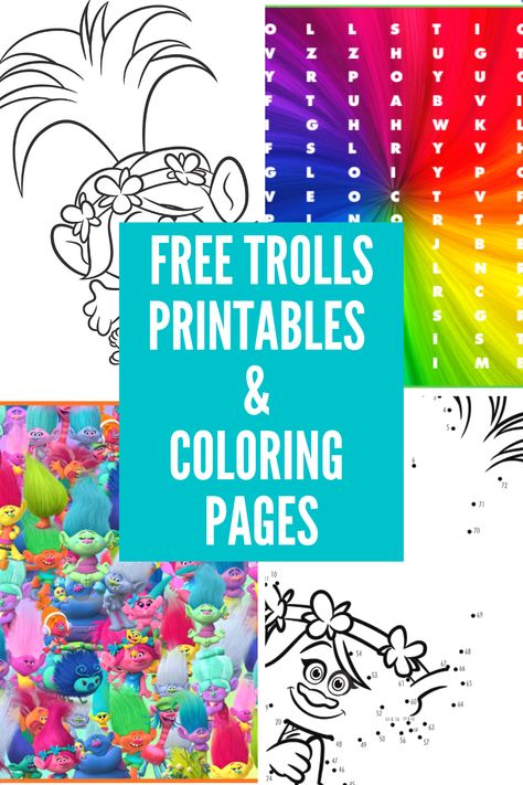 FREE Trolls Printables Trolls Water Bottle Labels Free, Trolls Birthday Party Printables Free, Trolls Flowers Printable, Trolls Printables Free, Trolls Coloring Pages Free Printable, Lucy Birthday, Poppy Birthday, Tutti Frutti Party, Happy Birthday Banner Printable