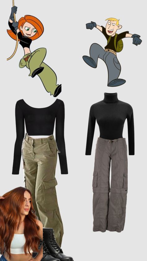 #kimpossible #halloween #halloweencostume Kim Possible Costume, Couples Costumes Creative, Matching Halloween Costumes, Trio Halloween Costumes, Hot Halloween Outfits, Halloween Coustumes, Clever Halloween Costumes, Duo Halloween Costumes, Couples Halloween Outfits