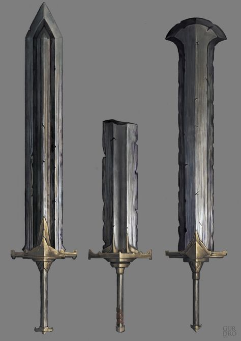 Fantasy Greatsword Design, Fantasy Broadsword, Broadsword Concept Art, Greatsword Concept Art, Long Swords Fantasy, Fictional Swords, Greatsword Design, Fantasy Weaponsmith Art, Great Swords Fantasy