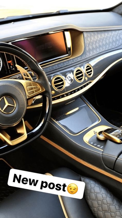 Black And Gold Car Interior, Gold Car Interior, Black And Gold Car, Brabus Rocket 900, Gold Mercedes, Spring Interior Design, Luxury Mercedes, Oversized Throw Pillows, Spring Interiors