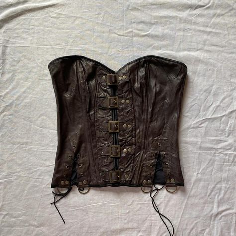 Gorgeous steampunk brown faux leather corset... - Depop Corset Brown, Leather Corset, Tracking Number, Faux Leather, Women Wear, Leather, Clothes