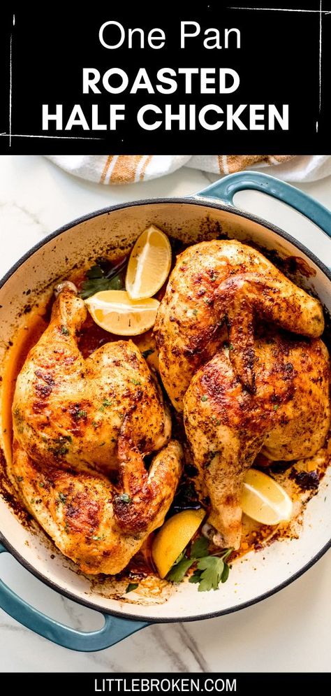 Split Chicken Recipes, Roast Half Chicken, Perfect Roast Chicken, Half Chicken, Whole Chicken Recipes, Roast Chicken Recipes, Chicken Dishes Recipes, Whole Chicken, Seasoning Blend