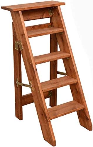 Library Attic, Indoor Ladder, Wooden Step Ladder, Attic Kitchen, Ladder Chair, Woodwork Ideas, Chair Wooden, Step Stools, Folding Step Stool