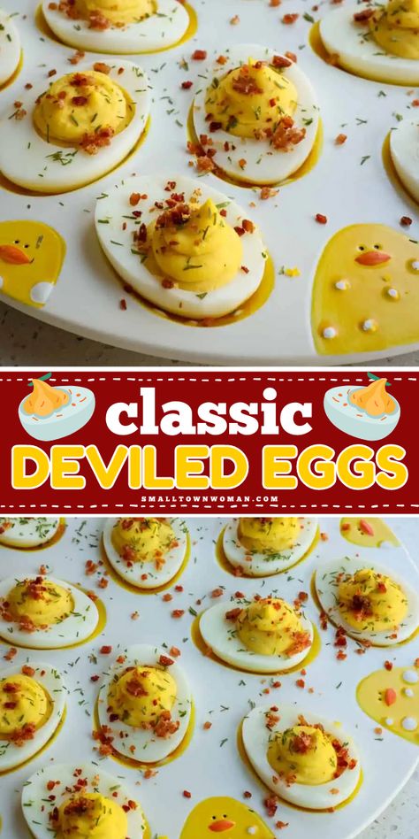 Your Easter party food ideas won't be complete without the BEST deviled egg recipe! It's easy and ready in under 30 minutes. Delicious and fun to eat, these classic deviled eggs are a kid-friendly Easter appetizer! Easter Brunch Egg Dishes, Deviled Eggs Recipe Best Easter, Deviled Egg, Brunch Egg Dishes, Easter Deviled Eggs, Deviled Eggs Recipe Easy, Devilled Eggs Recipe Best, Easter Party Food, Best Deviled Eggs