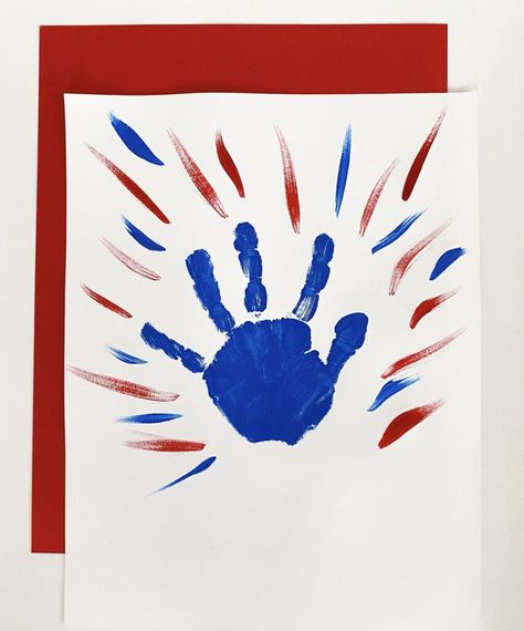 Simple Patriotic Handprint Craft - The Chirping Moms Firework Handprint, Handprint Activity, Boys Birthday Party Themes, Birthday Party Themes For Boys, Memorial Day Activities, One Is Fun, Party Themes For Girls, Kids Birthday Party Themes, Diy Mom