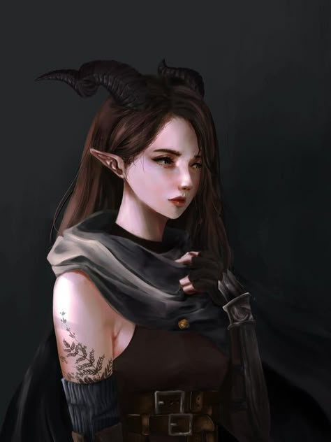 [OC] Female Satyre. Commissioned piece. : ImaginaryCharacters Dnd Races Female, Dnd Fae Character, Satyr Dnd 5e Female, Satyr Wizard, Tiefling Druid Female, Dnd Satyr Female, Female Wizard Art, Tiefling Female Character Design, Dnd Tiefling Female