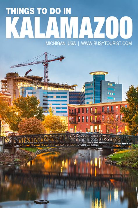 Wondering what to do in Kalamazoo, MI? This travel guide will show you the top attractions, best activities, places to visit & fun things to do in Kalamazoo, MI. Start planning your itinerary & bucket list now! #Kalamazoo #Michigan #usatravel #usatrip #usaroadtrip #travelusa #travelunitedstates #ustravel #ustraveldestinations #americatravel #vacationusa Kalamazoo Michigan, Michigan Vacations, Usa Travel Guide, Vacation Usa, Michigan Travel, Michigan Usa, Mackinac Island, United States Travel, Road Trip Usa