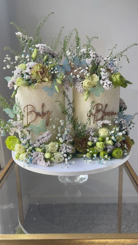 Cakes By LaLa (@cakesbylalae) • Instagram photos and videos Floral Baby Shower Cake, Baby In Bloom Cake, Garden Themed Party, Birthday Cake For Mom, Baby Boy Cakes, Bloom Baby, Baby In Bloom, Shower Themes, Baking Business