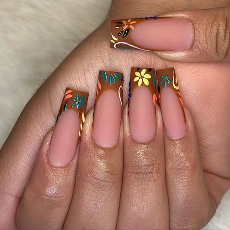 This birthday Glam reminds me of this emoji so much >>>💖💖 Make sure to check out my highlights for info, DM me for any questions ❗️🤍🤍• • •… | Instagram Cantarito Nails, Emoji Nails, Seashell Nails, Birthday Glam, 50 & Fabulous, Instagram People, Spring Hairstyles, Brown Nails, Orange Nails