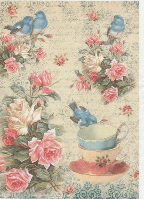 Rice Paper for Decoupage Scrapbook Craft Sheet Afternoon Tea | eBay Decoupage Paper Free, Decoupage Paper Printable, Vintage Paper Printable, Rice Paper For Decoupage, Decoupage Printables, Decoupage Tissue Paper, Rice Paper Decoupage, Pretty Printables, Free Vintage Printables