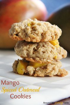 Mango Cookies Recipe, Mango Cookies, Mango Oatmeal, Spiced Oatmeal, Mango Desserts, Cookies Oatmeal, Mango Dessert Recipes, Mango Dessert, I Am So Tired